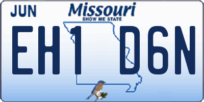MO license plate EH1D6N
