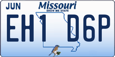 MO license plate EH1D6P