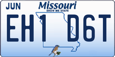 MO license plate EH1D6T