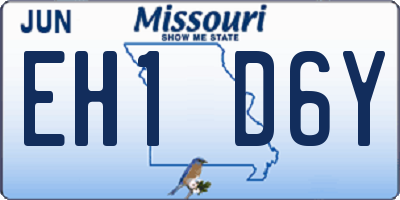 MO license plate EH1D6Y