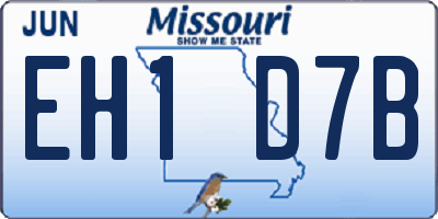 MO license plate EH1D7B