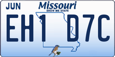 MO license plate EH1D7C