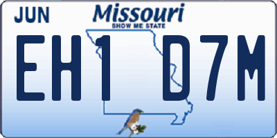 MO license plate EH1D7M