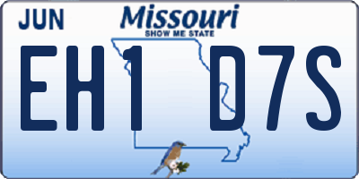 MO license plate EH1D7S