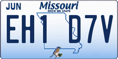 MO license plate EH1D7V