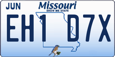 MO license plate EH1D7X
