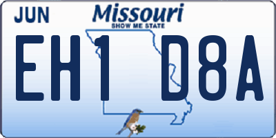 MO license plate EH1D8A
