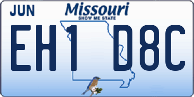 MO license plate EH1D8C