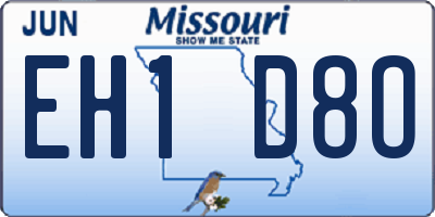 MO license plate EH1D8O