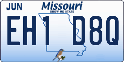 MO license plate EH1D8Q
