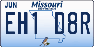 MO license plate EH1D8R