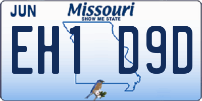 MO license plate EH1D9D