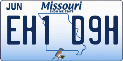 MO license plate EH1D9H