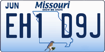 MO license plate EH1D9J