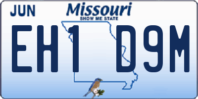 MO license plate EH1D9M