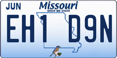 MO license plate EH1D9N