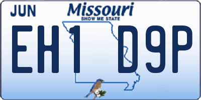 MO license plate EH1D9P