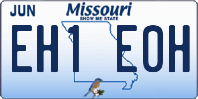 MO license plate EH1E0H