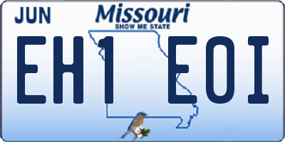 MO license plate EH1E0I