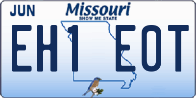 MO license plate EH1E0T