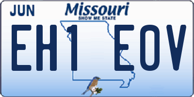 MO license plate EH1E0V