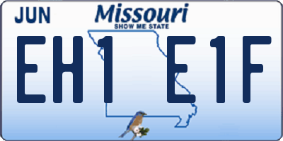 MO license plate EH1E1F