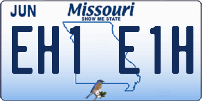 MO license plate EH1E1H