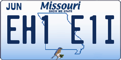 MO license plate EH1E1I