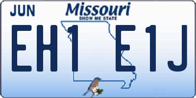 MO license plate EH1E1J