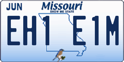 MO license plate EH1E1M