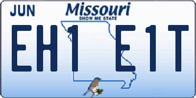 MO license plate EH1E1T