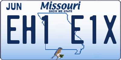 MO license plate EH1E1X