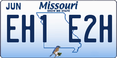 MO license plate EH1E2H
