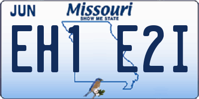 MO license plate EH1E2I