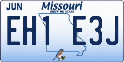 MO license plate EH1E3J