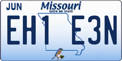 MO license plate EH1E3N