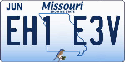 MO license plate EH1E3V