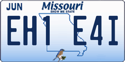 MO license plate EH1E4I