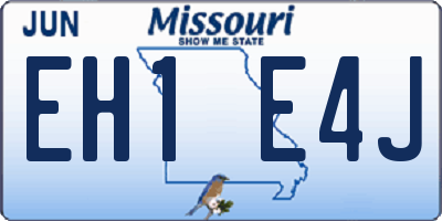 MO license plate EH1E4J