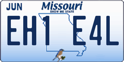 MO license plate EH1E4L