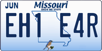MO license plate EH1E4R
