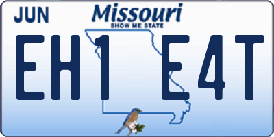 MO license plate EH1E4T