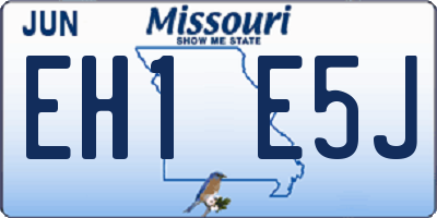 MO license plate EH1E5J