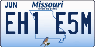 MO license plate EH1E5M