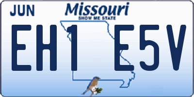 MO license plate EH1E5V