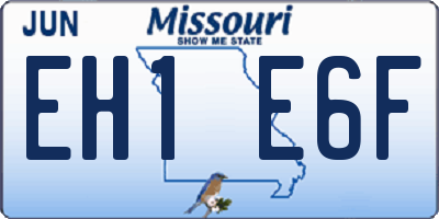 MO license plate EH1E6F