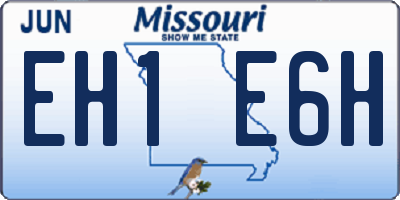 MO license plate EH1E6H