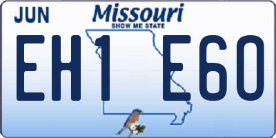 MO license plate EH1E6O