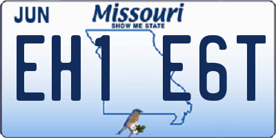 MO license plate EH1E6T