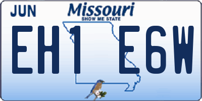 MO license plate EH1E6W